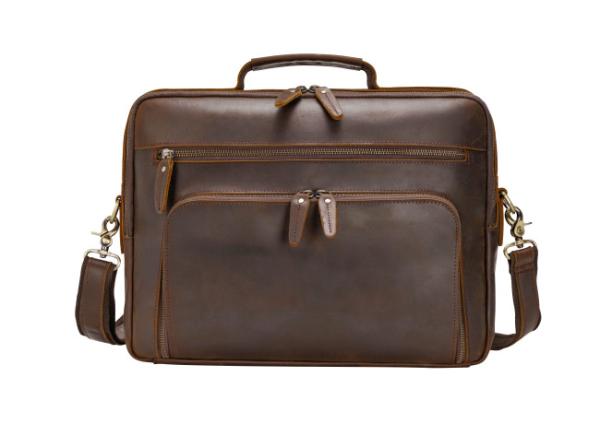Cheap Antiwear Practical Leather Business Briefcase , Durable Leather Laptop Bags For Men for sale