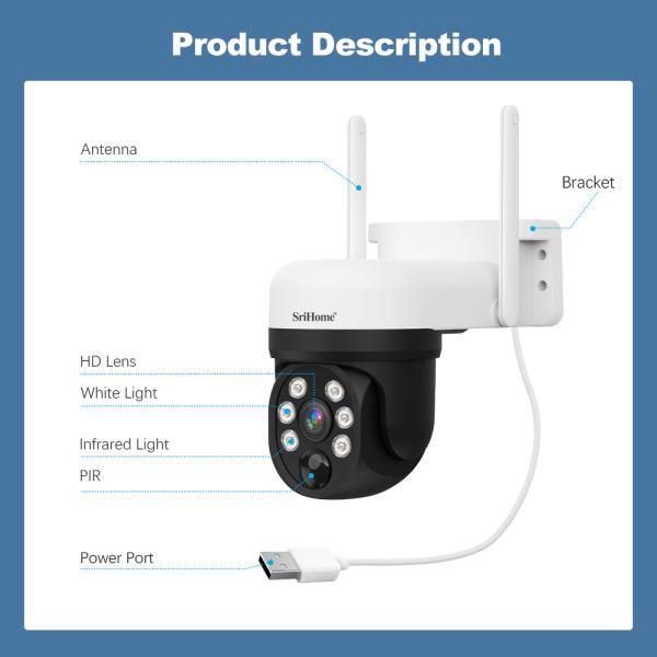 Waterproof Outdoor IP65 Wireless Wifi 4MP Solar Panel Power PIR Battery Security Camera Human Detection 2-Way Audio