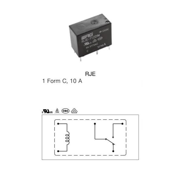 Fan 12 Volt 5A 3A SPDT Power Relay RJE-112D Non Latching Relay