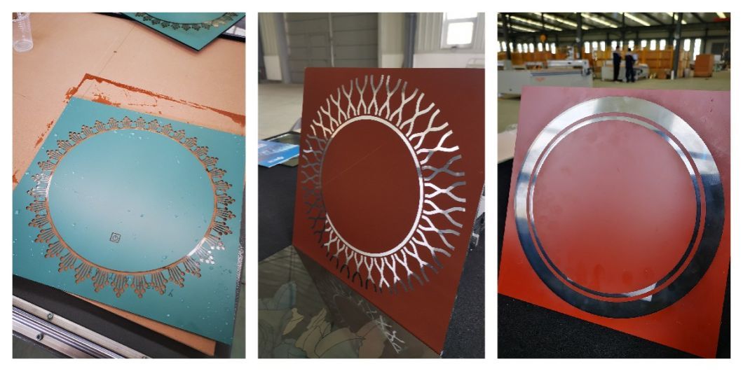 Wall and Bathroom Large LED Display Mirror by Laser Mirror Engraving Machine Customized Size Available