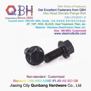 Best QBH DIN 6921 Gr. 4.8/6.8/8.8/10.9/12.9 Carbon SS304 SS316 Stainless Steel Toothed Flange Self Locking Lock Bolt wholesale