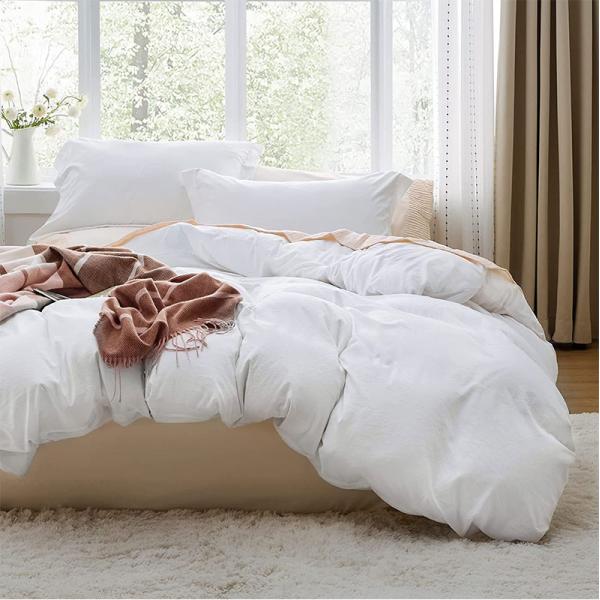 Polyester Filling Washable Bedding Set with Solid Pattern Type and Zipper Closure
