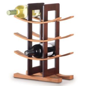 China High End 12 Wine Bottle Display Stand , Boutique Bamboo Display Stand on sale