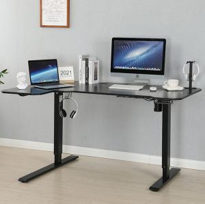 China Height Adjustable Office Table with Custom Work Station Design in Modern Black Wood on sale