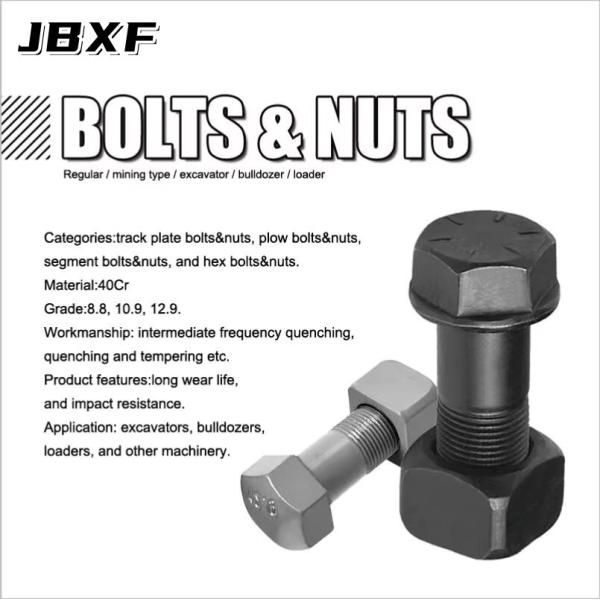E320 Excavator Undercarriage Parts Track Shoe Bolt And Nut M20 JBXF