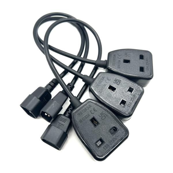 Uk Power Cable 13A 250V IEC C14 To 1 Way Socket UK Standard Electric Extension Cord