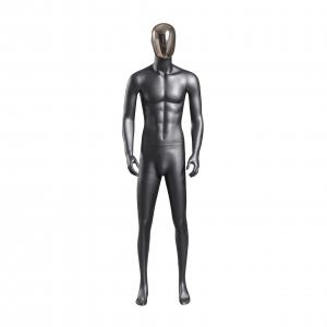 China Fiberglass Male Full Body Mannequin Matte Black Gold And Silver Plated Facial on sale