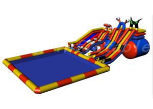 Best EN71 Inflatable Water Park Slide With Above Ground Swimming Pool wholesale