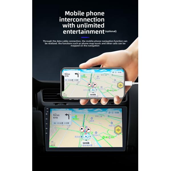 Creatall 10-Inch Wireless CarPlay Adapter with Bluetooth Phone Connectivity HD Rearview Camera Integrated Android GPS Navigation