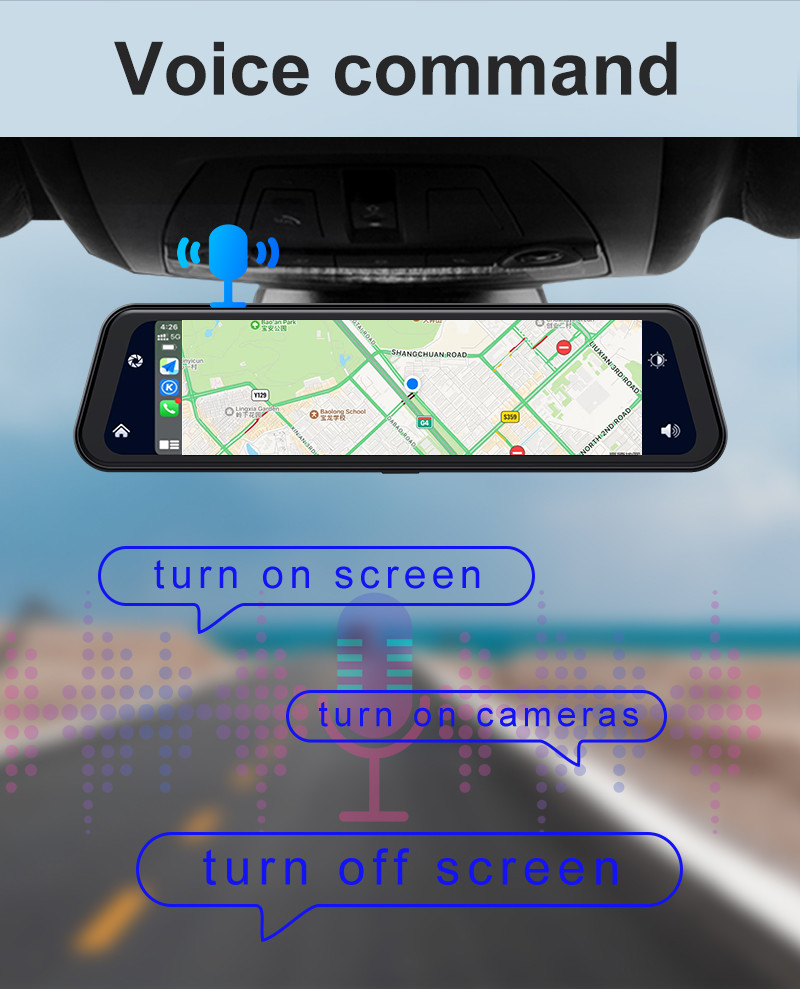 Bluetooth Android Wireless Carplay Dashboard Dashcam GPS Navigation