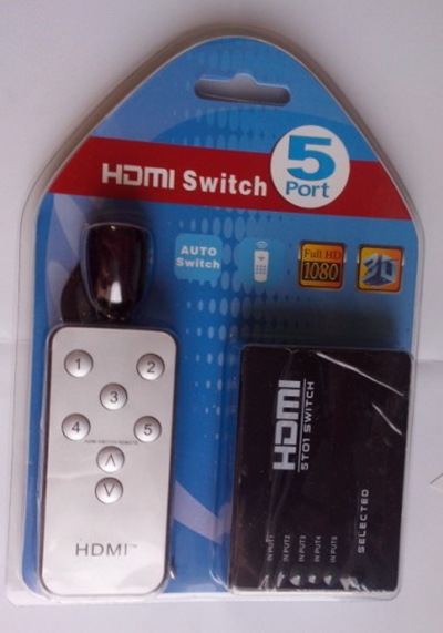Mini 5 Ports 1080p Video Hdmi Switch Splitter Hub Support 3d Ir Remote Control For Ps3 Dvd