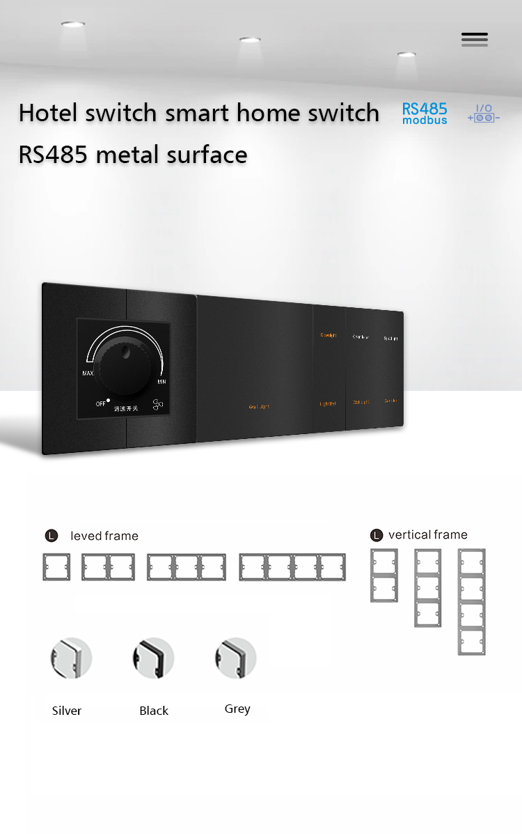 KNX Protocol Three Button Light Switch With Built In LED Backlight
