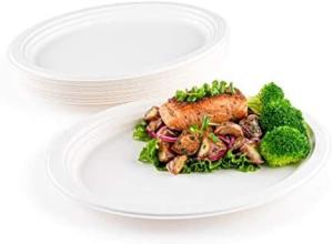 China Natural Biodegradable Sugarcane Bagasse Plates , Microwavable Dessert Paper Plates on sale