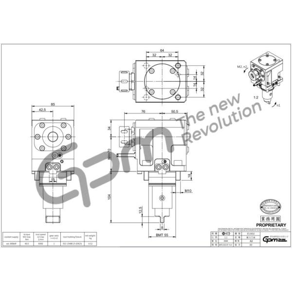 90 Degree Bmt55 Lathe Live Tooling Holders Driven Tool Holder