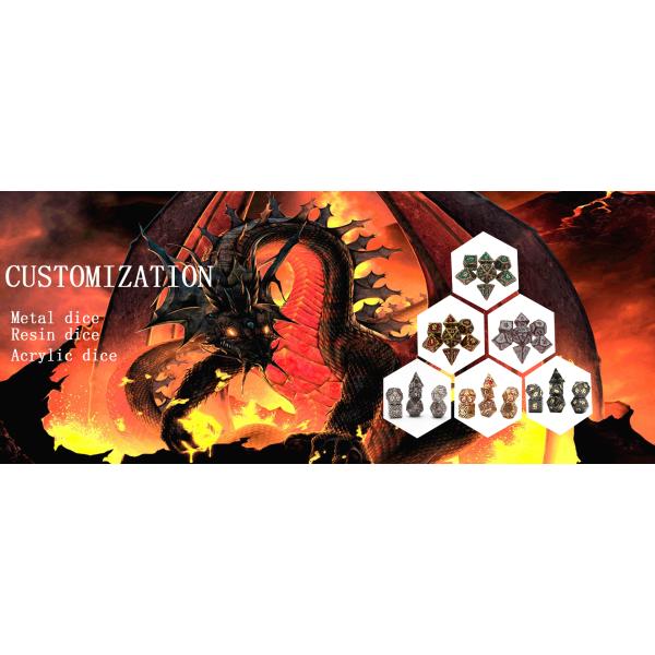 Red Tree Vine Metal Multi -Face Dice Collection Desktop Game Dnd&Rpg&Coc