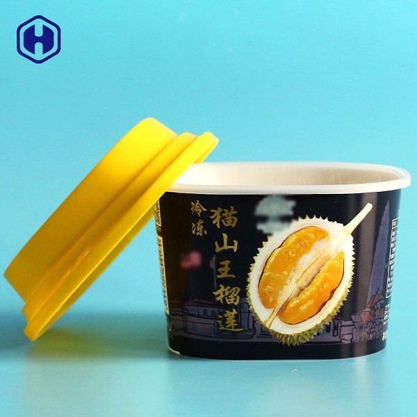 Square IML Plastic Containers 300ml 10OZ King Cover Frozen Food Packaging