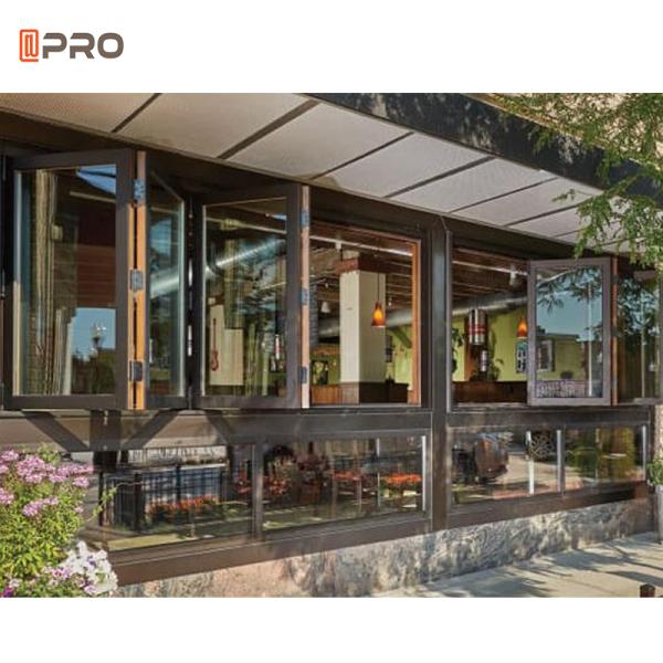 Sliding Kitchen Folding Window Security Accordion Patio Thermal Break Aluminium Profile