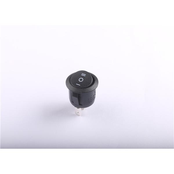 KCD1-201-2P 2nd Gear Black Round On Off Switch , 6A 2 Prong Rocker Switch