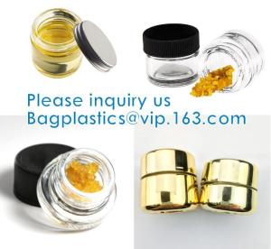 3ml 5ml 7ml Wax Concentrate Clear Glass Jar, Round Shape Reusable Mini Glass Jar, Glass bottle