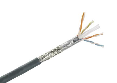 Cheap Cat5e SFTP Cable, Solid Bare Copper Shielded Twisted Pair Ethernet Lan Cable 1000 Ft for sale