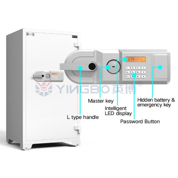 H1280mm Fireproof Safe Box Fire Resistant Special Out Hinge Design