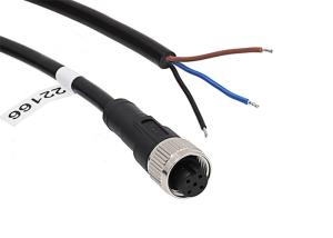 China Stright M12 5pin 3 wire 5M female cable assemblies PVC Jacket for use with Industrial Sensor on sale