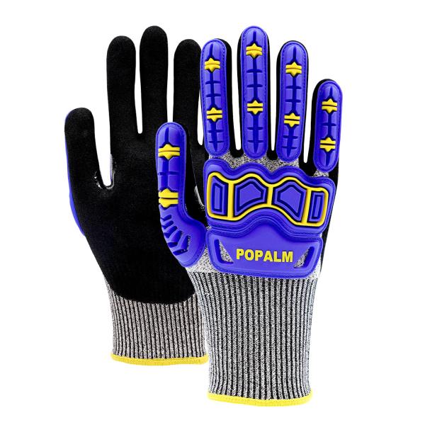 Cheap Anti-Impact Anti-Cut gloves Construction Protection TPR Safety Gloves Industrial Grip nitrile Coated Work gloves for sale