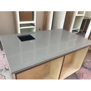Gray Quartz Kitchen Countertops , Artificial Solid Surface Quartz Countertops
