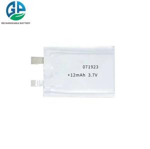 Best Small Li Polymer 3.7v 12mah Lithium Ion Polymer Battery Ultra Thin Lipo 071923 wholesale