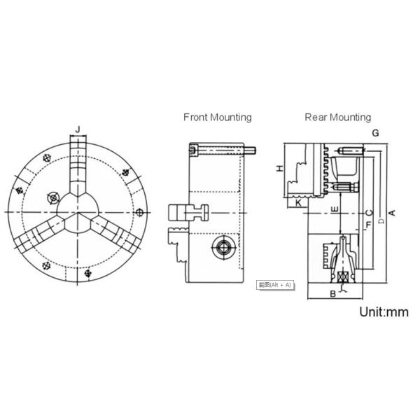 Gin 0.005mm HRC55 3 Jaw Lathe Chuck CNC Machine Accessories