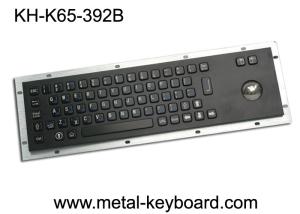IP65 Anti - vandal Black Industrial Computer Keyboard with Stainless steel Trackball