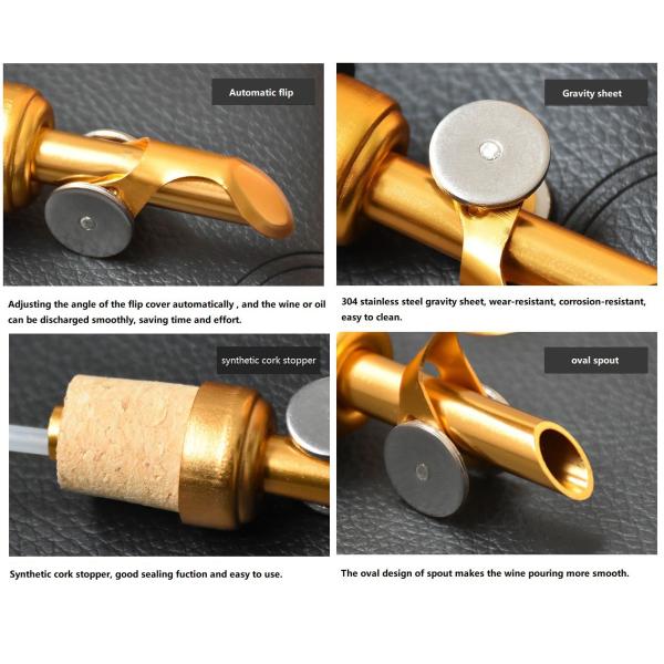 2022 Popular Weighted Pourer 12cm Self Closing Spout, 4 Colors Available Siver/Gold/Red/Green