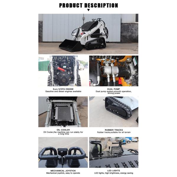Front End 420cc Small Skid Steer Loader With Bucket Attachment