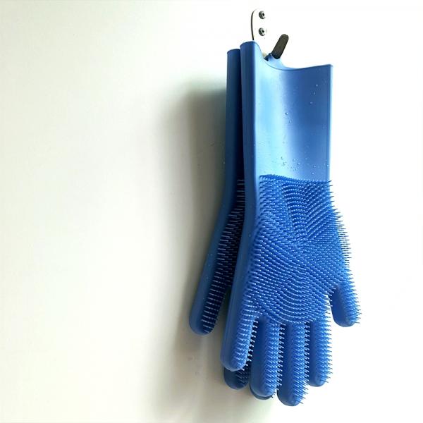 Non-slip Design New Fancy Multifunctional Scrubber Cleaning Glove 100% Food Grade Silicone Rubber Sponge Brush with five fingers