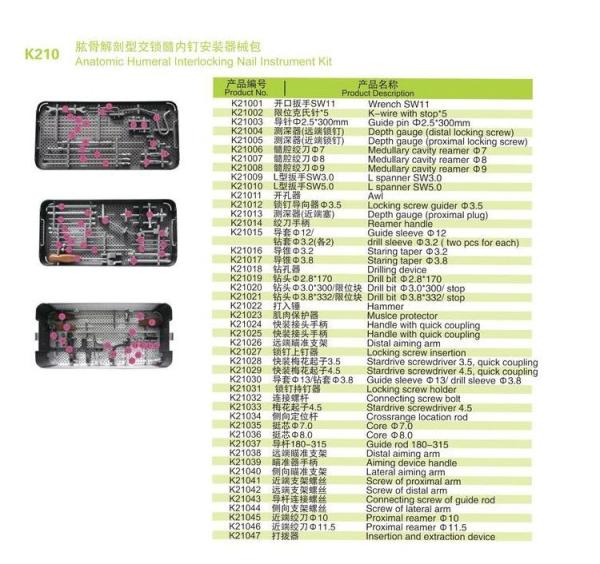 Cheap Anatomic Humerus Interlocking Nail Surgical Tool Box for sale