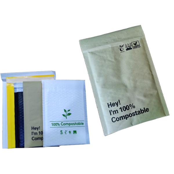 EcoMailer OEM Plastic Free Packaging 100% Biodegradable Kraft Bubble Mailers