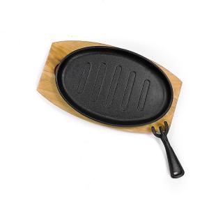 China 22X2.5cm Cast Iron Sizzle Platter Cast Iron Round Grill Pan SGS/ISO9001 on sale
