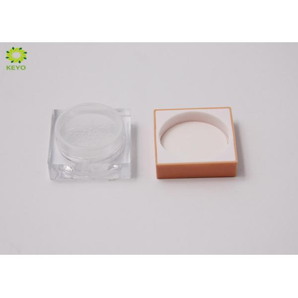 Square Plastic Empty Cosmetic Containers / Loose Powder Packaging Jar With Sifter