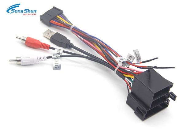 Cheap Car Stereo Radio Automotive Wiring Harness Plug Cable RCA USB2.0 Plug Connector 1 for sale
