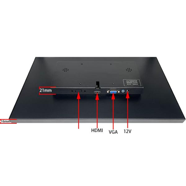 15.6-Inch Industrial-Grade Metal Touchscreen Display Full HD 1920x1080 IPS Panel with 10-Point Capacitive Touch