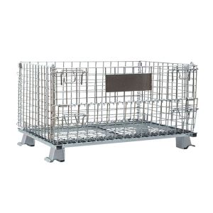 Heavy Duty Wire Mesh Container , Collapsible Wire Container Powder Coated