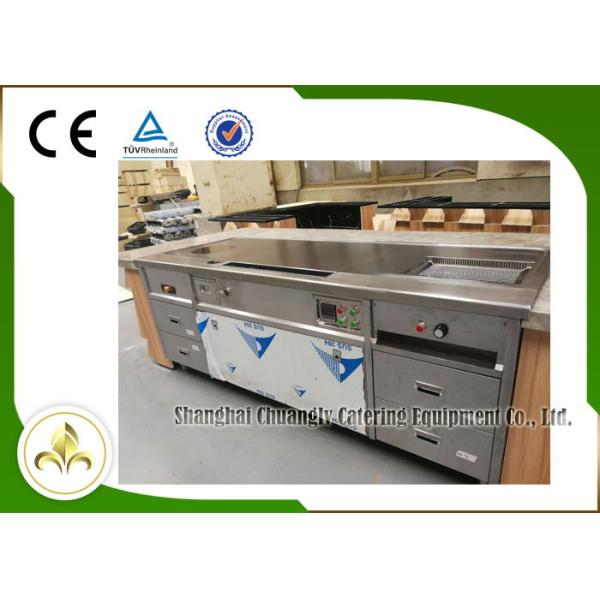 Multi Function Teppanyaki Grill Table Stainless Steel Electromagneitc Soup Stove Barbecue