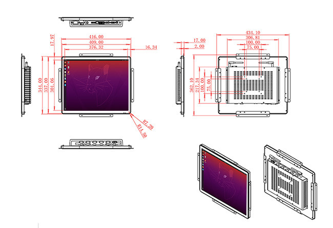 19-Inch Linux Embedded Monitor for Factory Monitoring Systems, Security Networks, Educational Panels, and Logistics Control Rooms