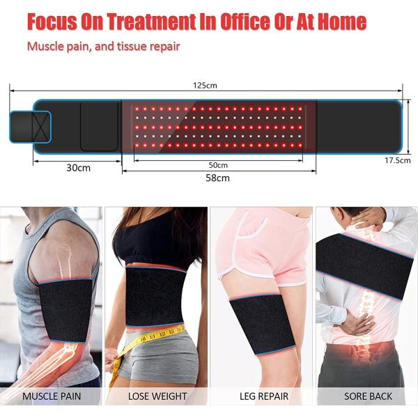 Breathable 105pcs LED Red Light Slimming Belt 125x17.5cm