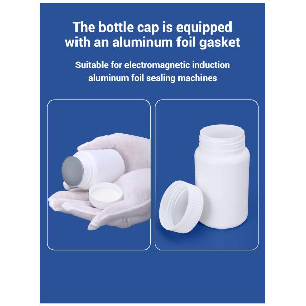 Child-Proof Cap Round Bottle for Medicine Storage CRC Empty White Plastic Pill Bottles