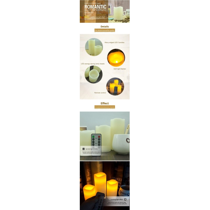 Flickering Flame LED Pillar Candles with Remote Control and Real Paraffin Wax for Elegant Home Decor