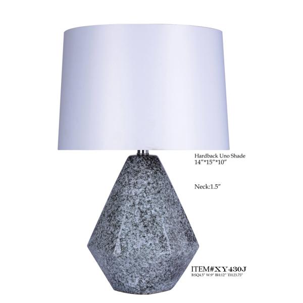 Ceramic Base Simple Modern Table Lamp 15*24.75" Drum TC