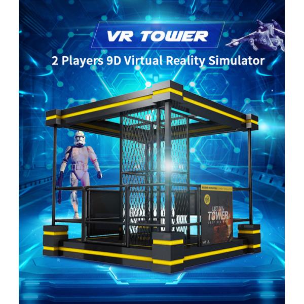 Black VR Tower 2 Players Virtual Reality Game Interactive Shooting Simulator