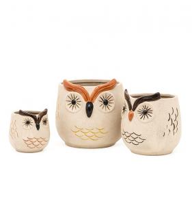 Best 24 Inch 6 Inch  16 Inch Ceramic Flower Pots 3D Unique Owl Lovely Flower Succulent Pots Mode wholesale