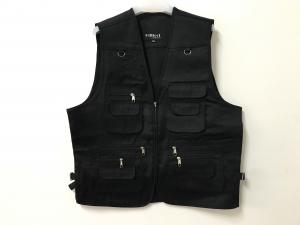 Best Mens classic vest，mens waist coat, vest in 100% polyester washed fabric, washed black color, S-3XL wholesale